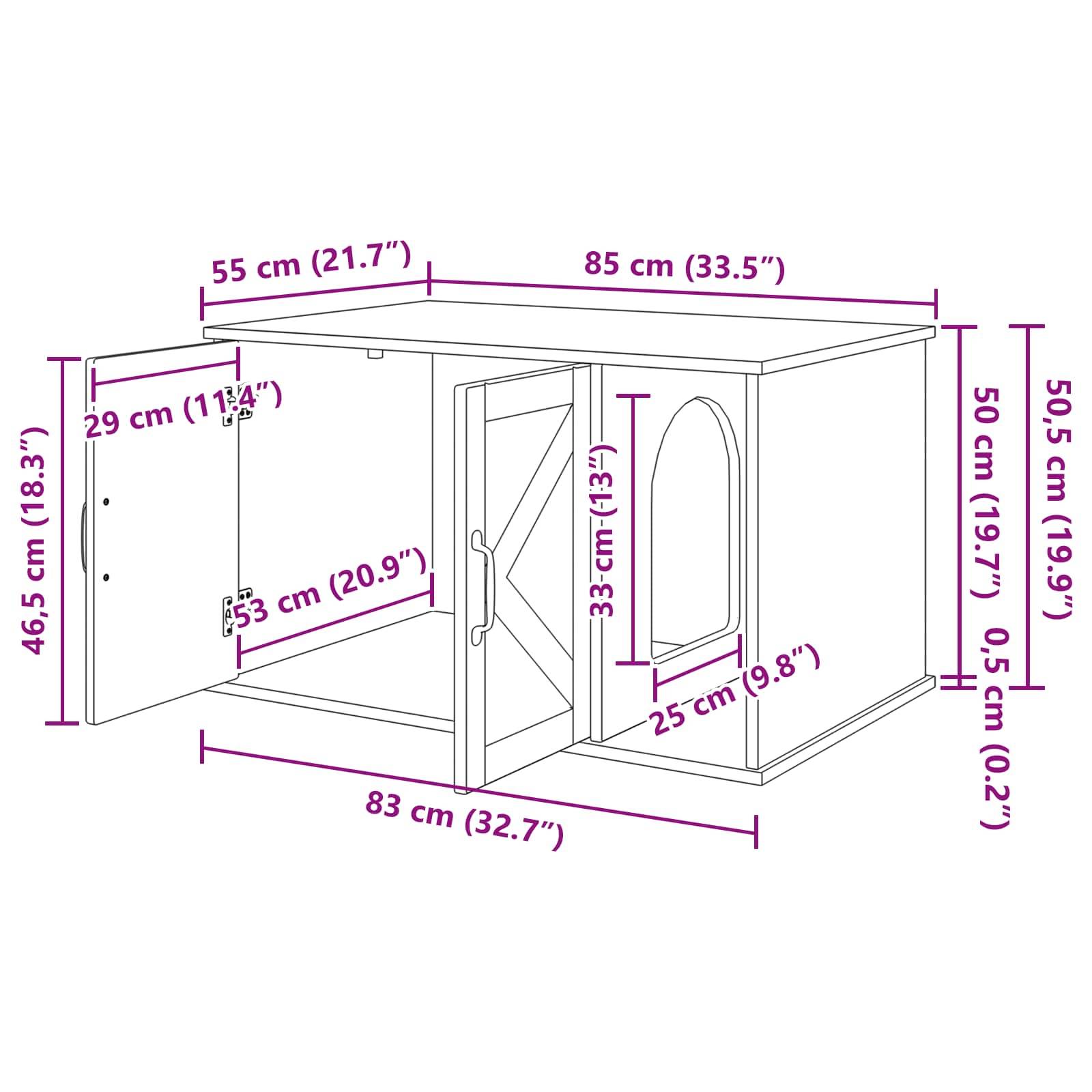 ComfortXL - Maison Chat Bois Ancien Bois Ingénierie Niche Rétro 85x55cm - ComfortXL Outdoor Living - Image 6