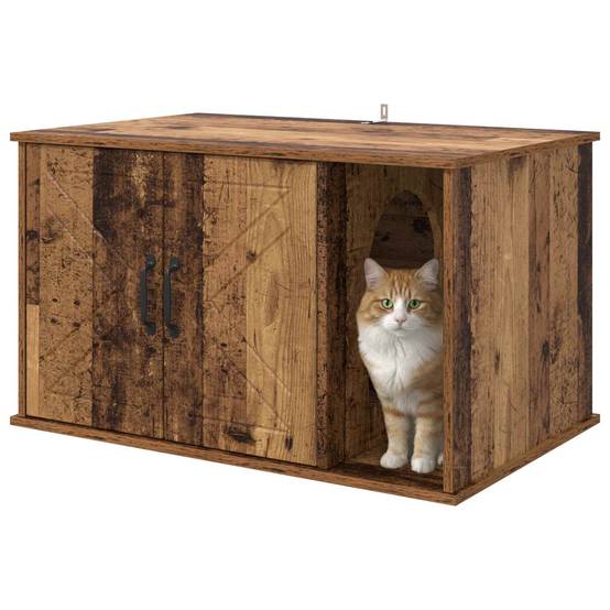 ComfortXL - Maison Chat Bois Ancien Bois Ingénierie Niche Rétro 85x55cm - ComfortXL Outdoor Living - Image 3