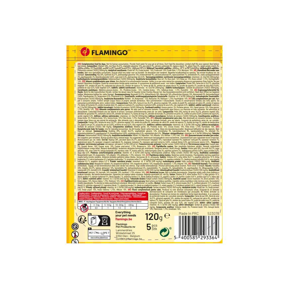 Flamingo - Flamingo - Friandises Fast Food Scampi avec poulet 120 g pour chien - Imagen 5