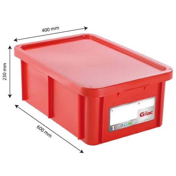 Bac HACCP 35 L Rectangulaire + Couvercle - Gilac - - Image 2