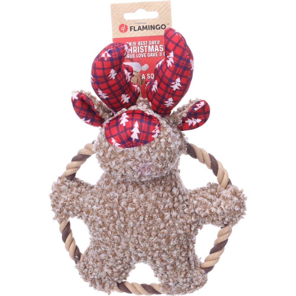 Flamingo - Caribou Krola et Anneau Brun 29 cm jeux Noel pour chien - Image 3