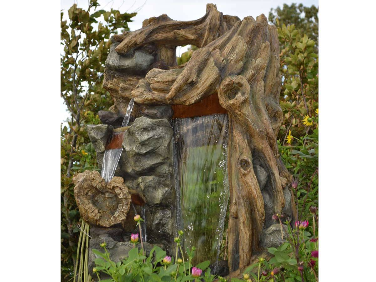 Ubbink - Fontaine de jardin Sartene vieux troncs d'arbre avec cascade et éclairage LED - Ubbink - Imagen 3