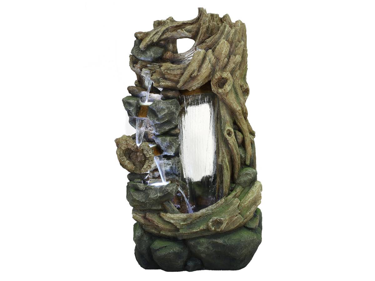 Ubbink - Fontaine de jardin Sartene vieux troncs d'arbre avec cascade et éclairage LED - Ubbink - Imagen 1