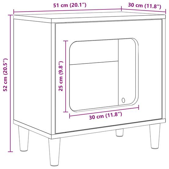Vidaxl - Maison pour chat Noir 51 x 30 x 52 cm Bois d'ingénierie vidaXL 8000654 - Image 3