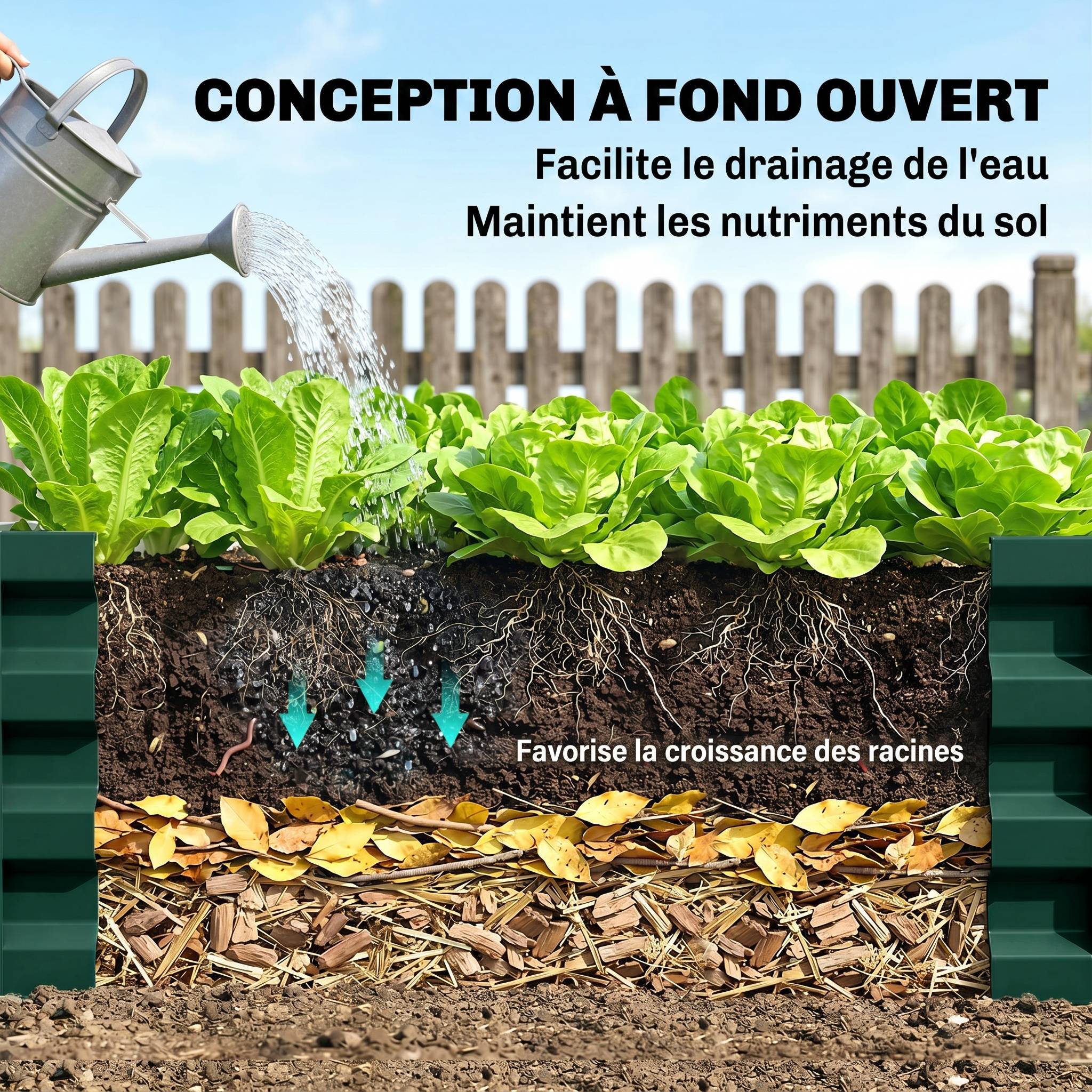 PANGIVO - Carré potager acier galvanisé vert foncé 120 x 60 x 30.5 cm - PANGIVO - Image 8