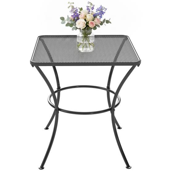 Sans Marque - Table jardin carrée acier plateau perforé 45x45x50 cm noire - Image 2
