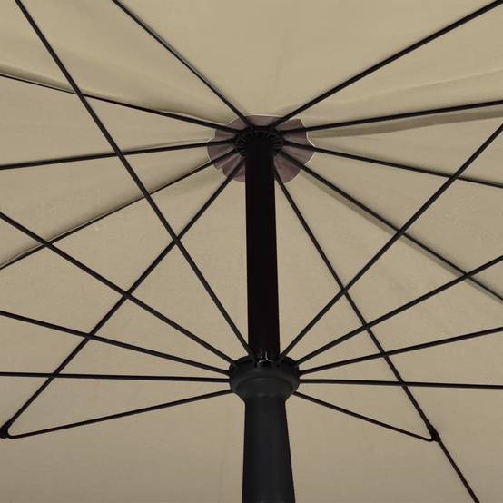 Helloshop26 - Parasol de jardin avec mât 200 x 130 cm taupe - Imagen 5