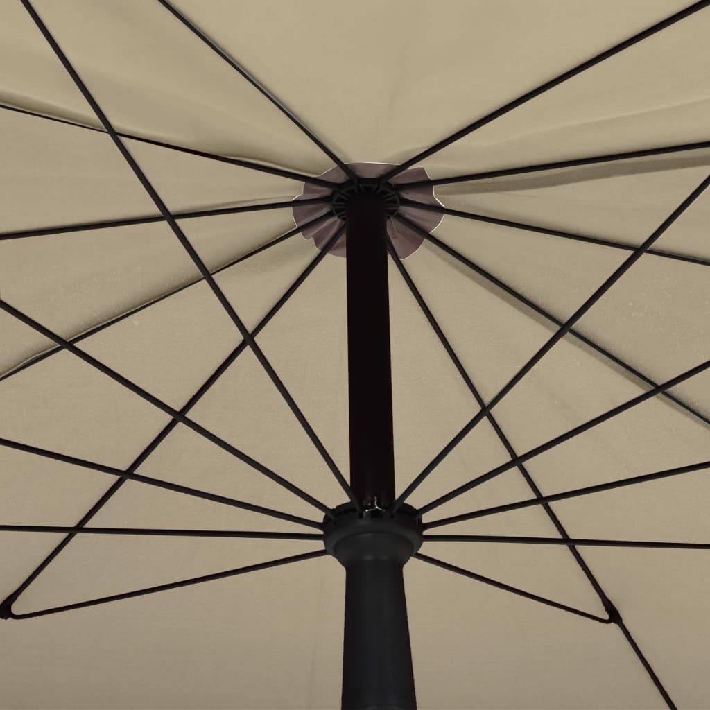 Helloshop26 - Parasol de jardin avec mât 200 x 130 cm taupe - Imagen 5