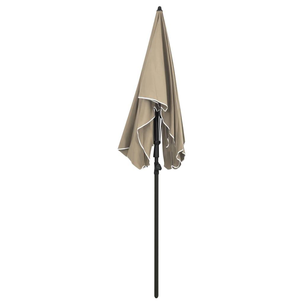 Helloshop26 - Parasol de jardin avec mât 200 x 130 cm taupe - Imagen 3