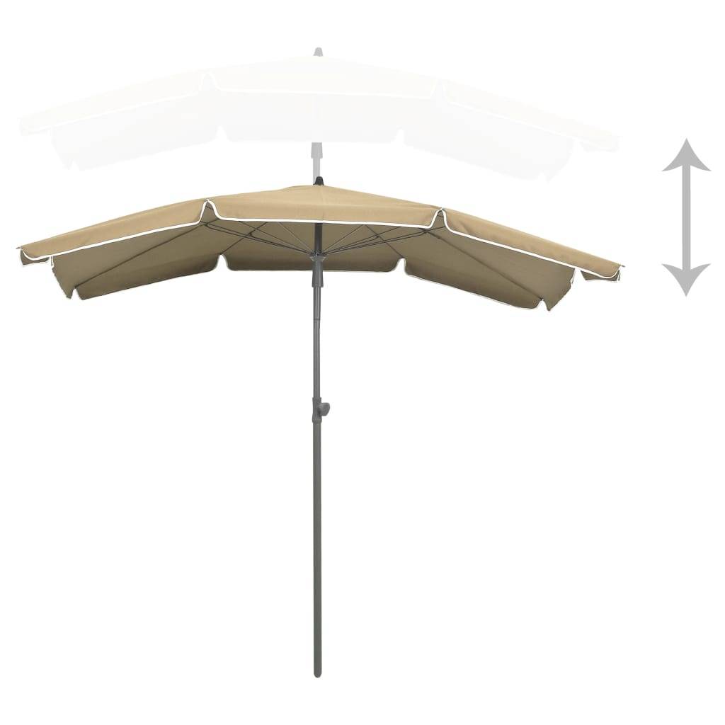 Helloshop26 - Parasol de jardin avec mât 200 x 130 cm taupe - Imagen 4