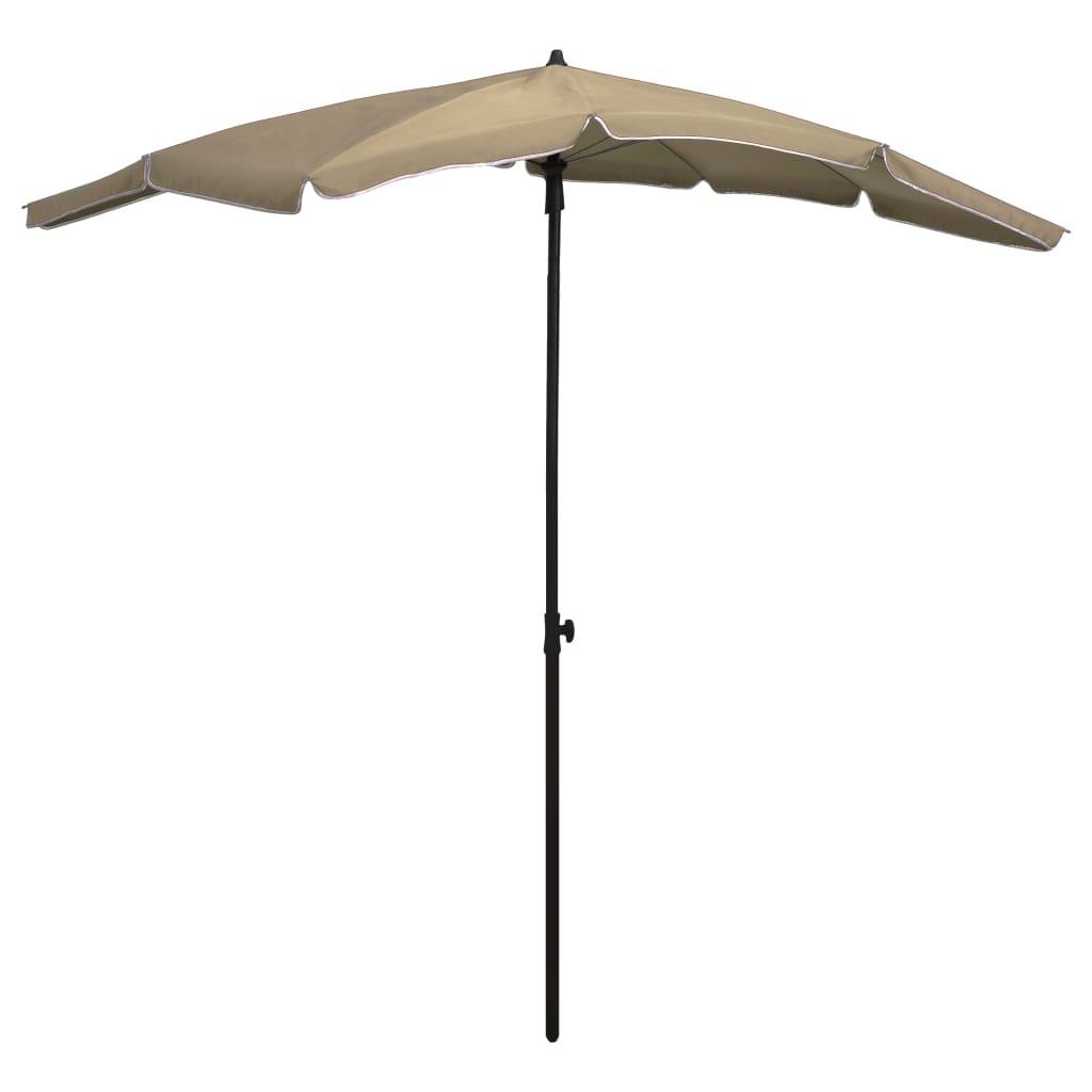 Helloshop26 - Parasol de jardin avec mât 200 x 130 cm taupe - Imagen 1