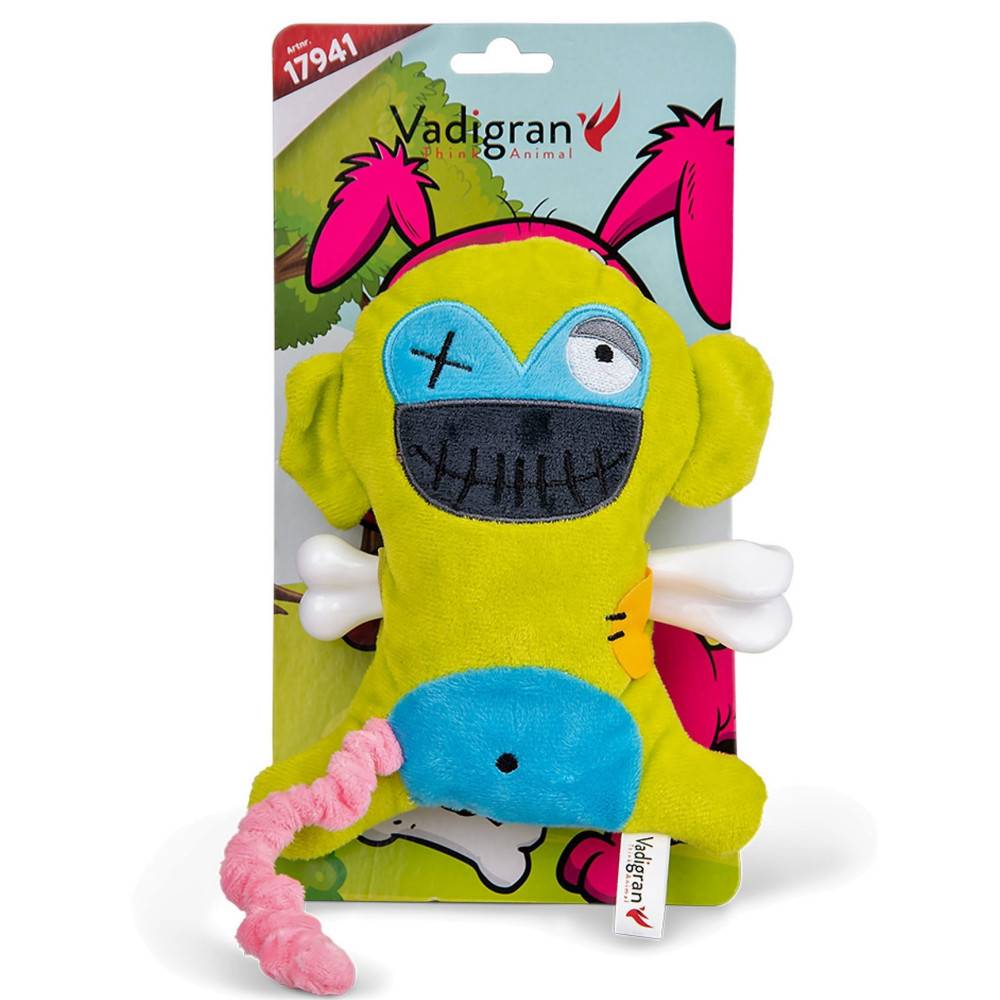 Vadigran - Vadigran - Peluche Scary mono con hueso 17.5 cm juguete perro - Imagen 5