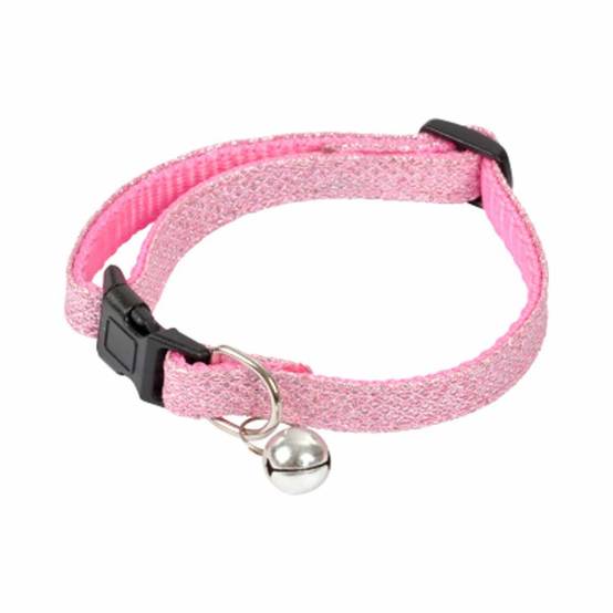 Collier pour Chat avec Grelot "Glitter" 30cm Rose