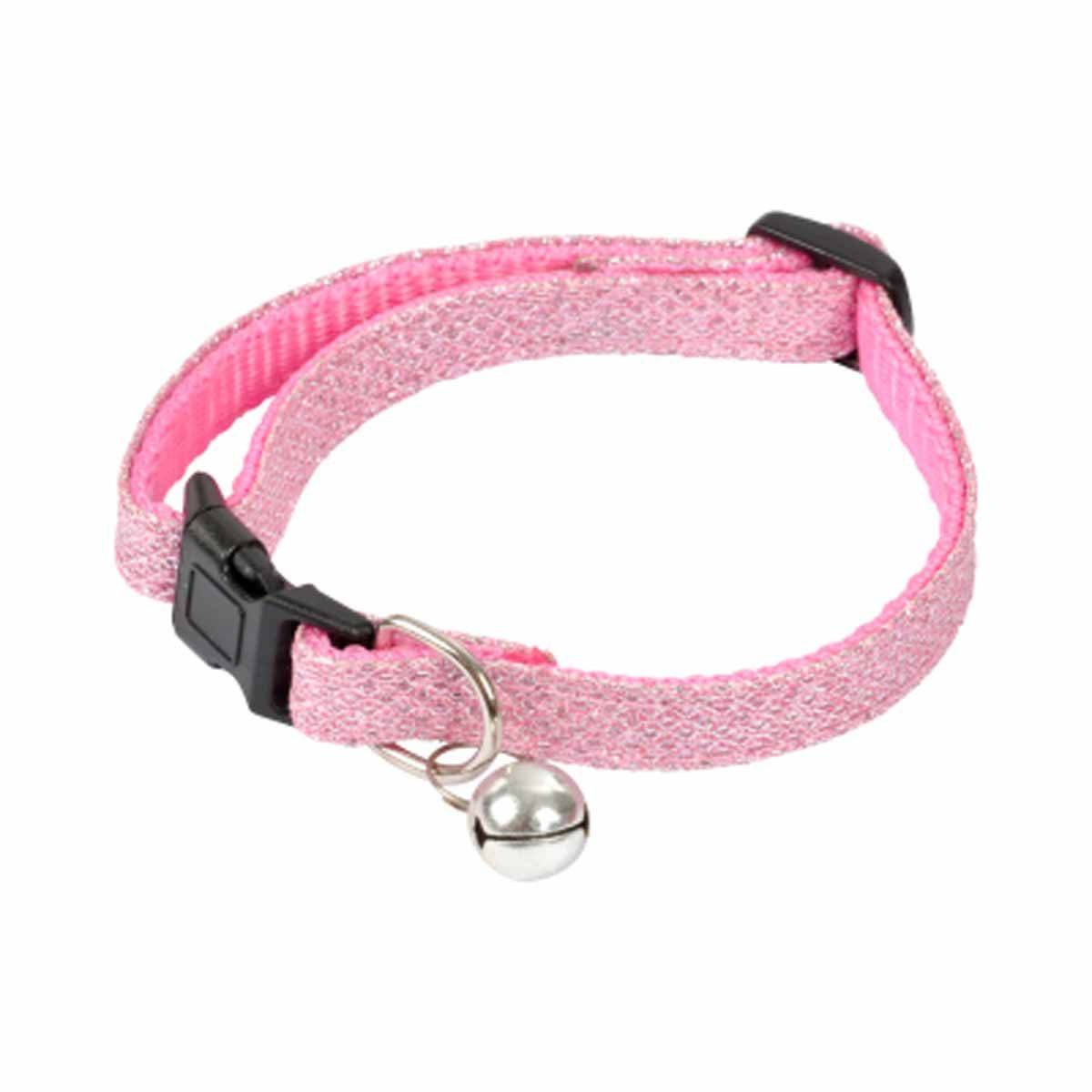Collier pour Chat avec Grelot "Glitter" 30cm Rose