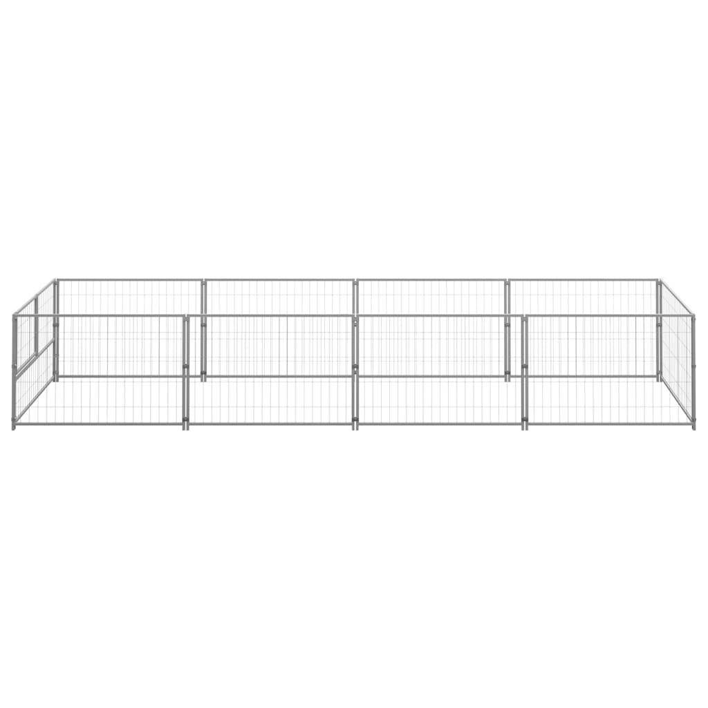 Helloshop26 - Chenil extérieur cage enclos parc animaux chien argenté 4 m² acier - Imagen 3