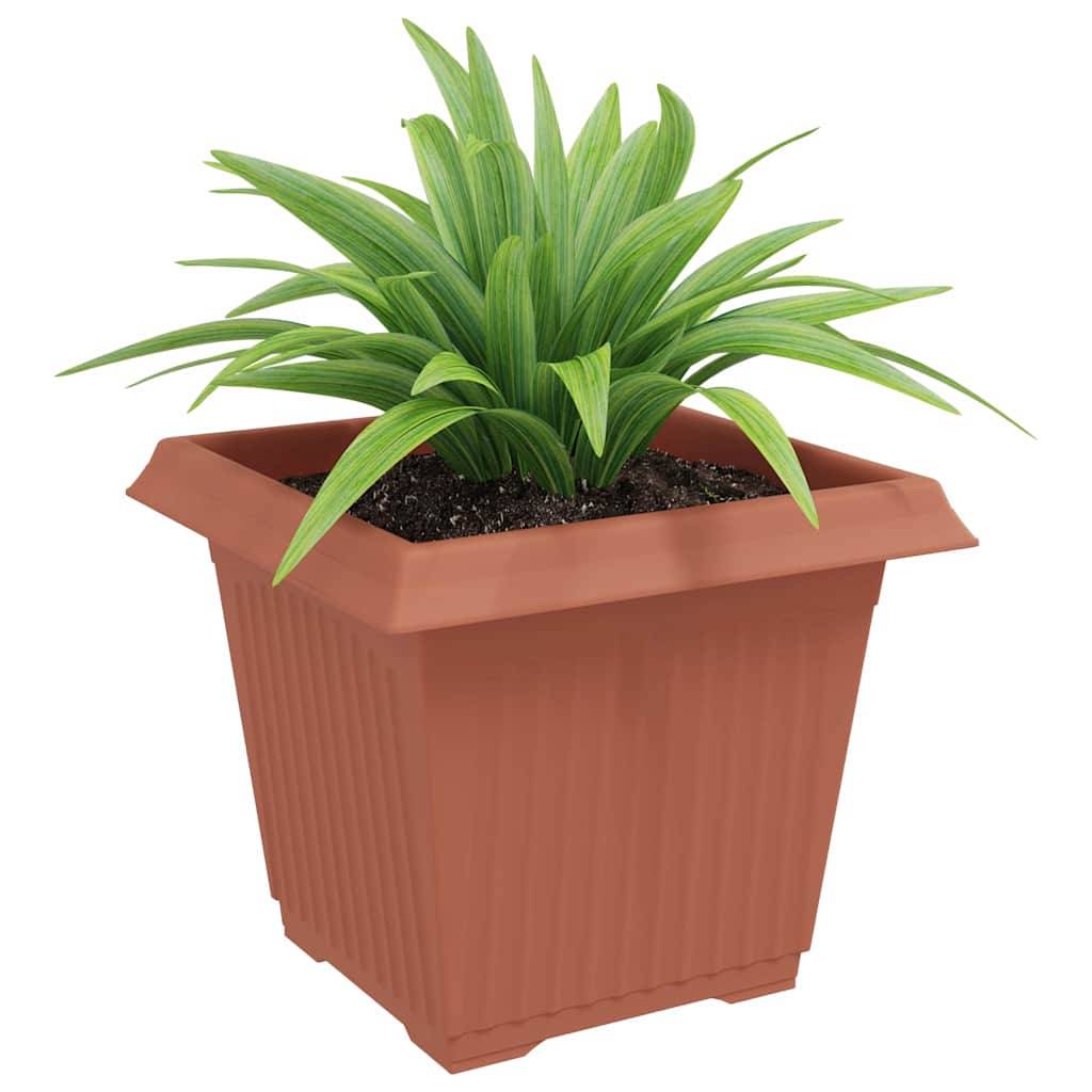 ComfortXL - Grand Lot 24 Jardinières Carrées Plastique Drainage 28,5x28,5x22 cm Rouge brique - ComfortXL Outdoor Living - Image 3