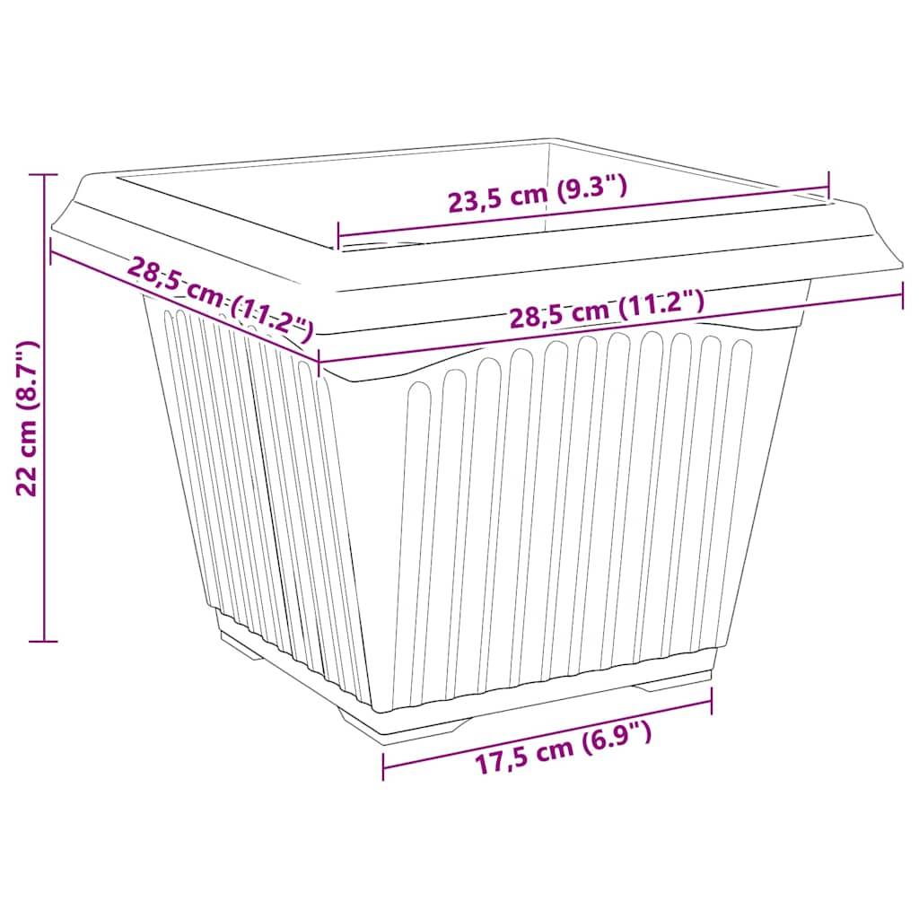 ComfortXL - Grand Lot 24 Jardinières Carrées Plastique Drainage 28,5x28,5x22 cm Rouge brique - ComfortXL Outdoor Living - Image 8