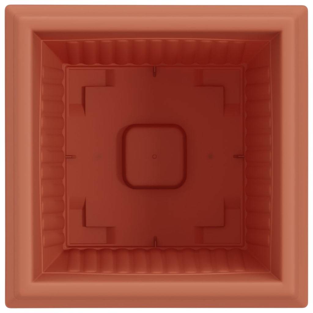 ComfortXL - Grand Lot 24 Jardinières Carrées Plastique Drainage 28,5x28,5x22 cm Rouge brique - ComfortXL Outdoor Living - Image 7