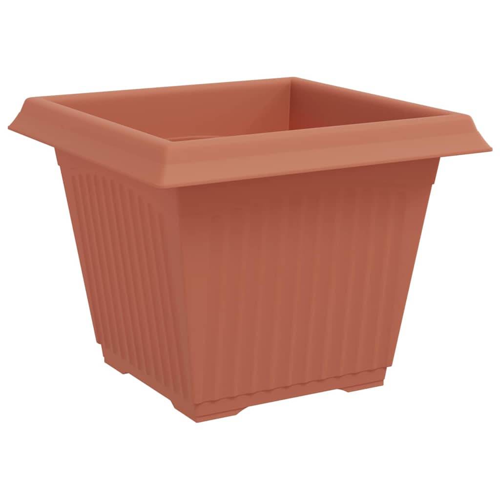 ComfortXL - Grand Lot 24 Jardinières Carrées Plastique Drainage 28,5x28,5x22 cm Rouge brique - ComfortXL Outdoor Living - Image 5