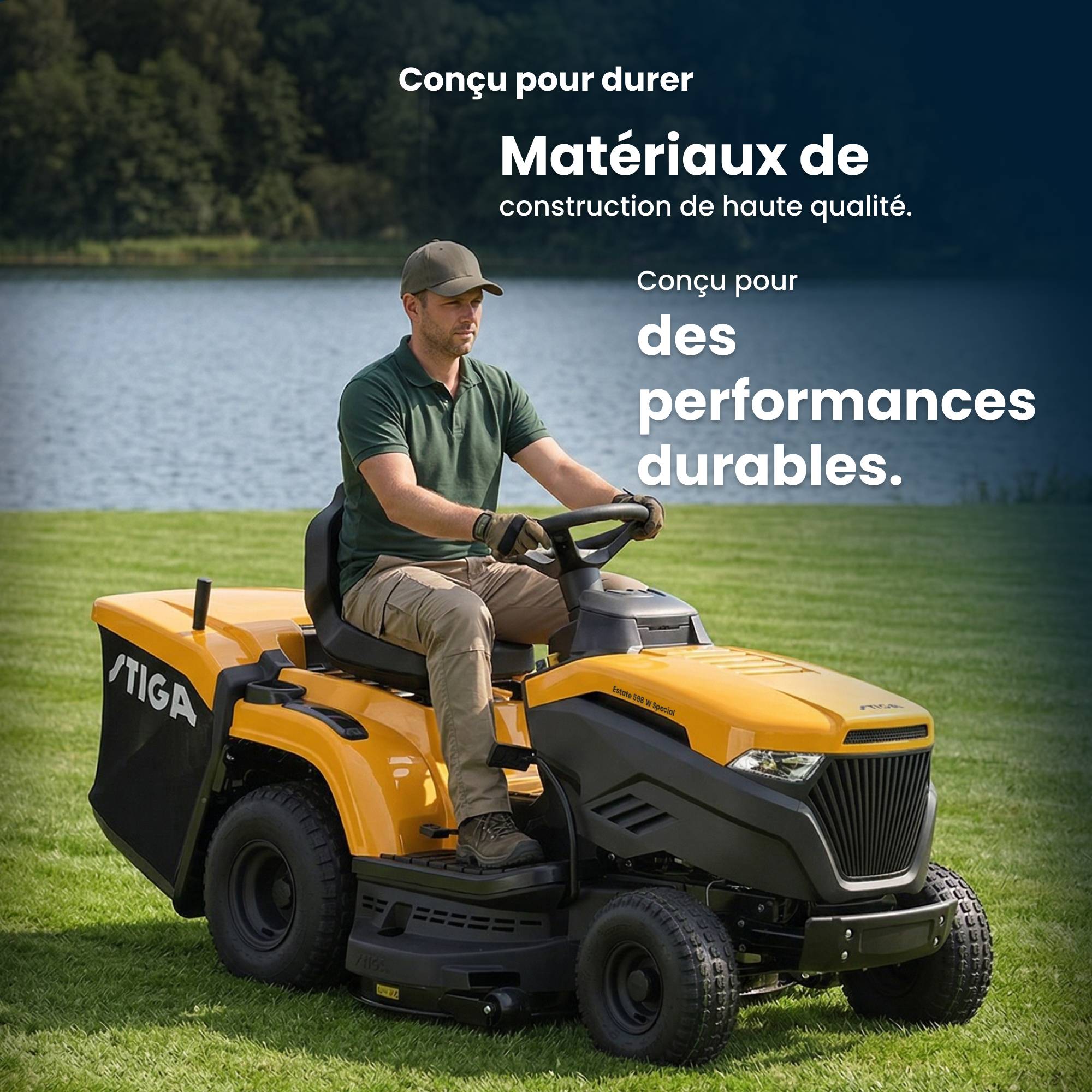 Stiga - Estate 598 W 530 cc, 98 cm – Bac 240 l, Mulching Inclus – Pelouses Jusqu'à 5 500 m² - STIGA - Image 5