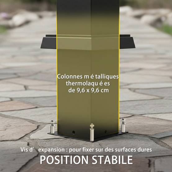 Pergola Bioclimatique Métal pour Terrasse Lames Orientables et LED 3x3m Noir - ComfortXL Outdoor Living - Image 8