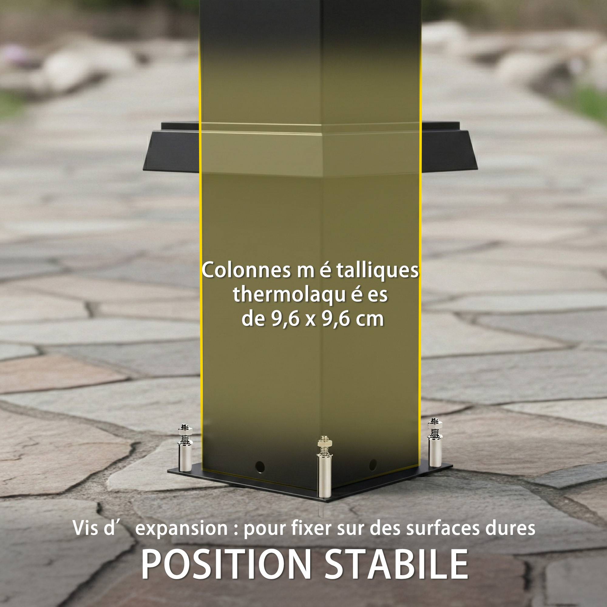 Pergola Bioclimatique Métal pour Terrasse Lames Orientables et LED 3x3m Noir - ComfortXL Outdoor Living - Image 8