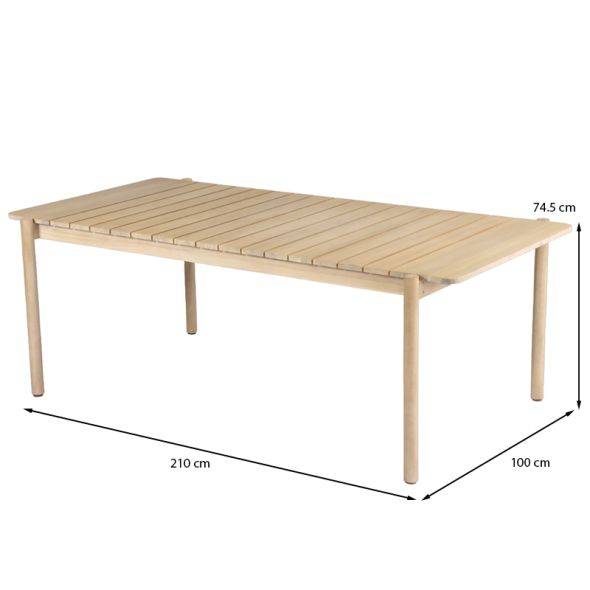 Beau Rivage - Table de jardin SAMOA 210 cm en bois d'acacia blanchi FSC Beau Rivage - Imagen 3