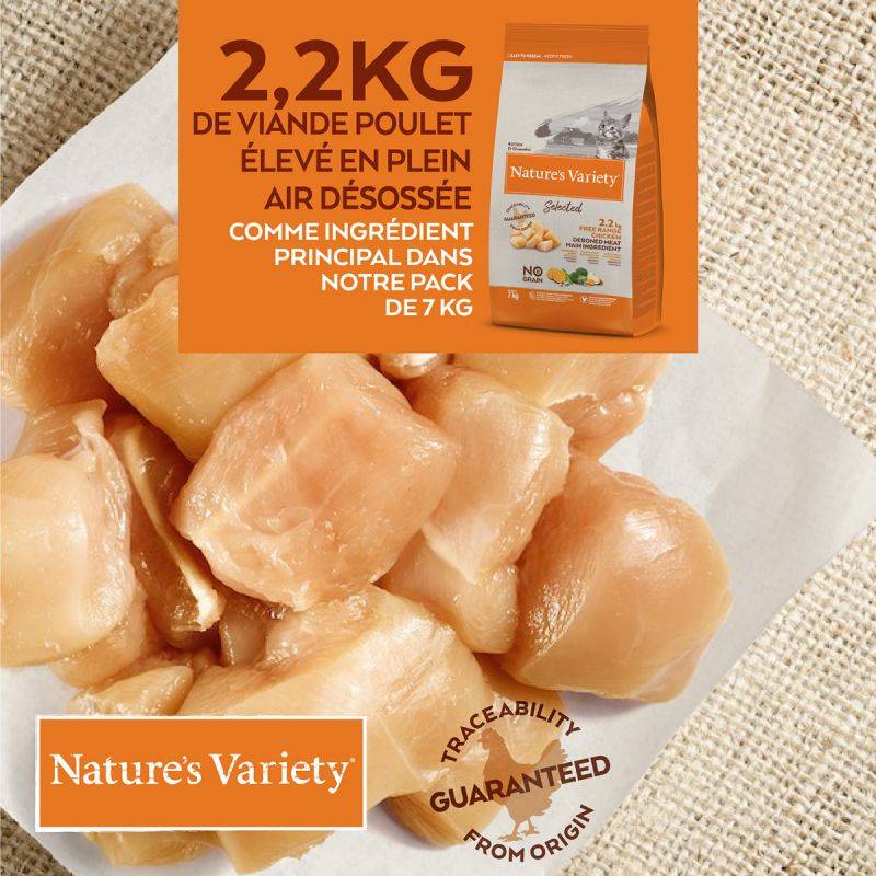 CROQUETTE CHATON - SELECTED POULET - NATURE'S VARIETY 1,25 kg - Imagen 7