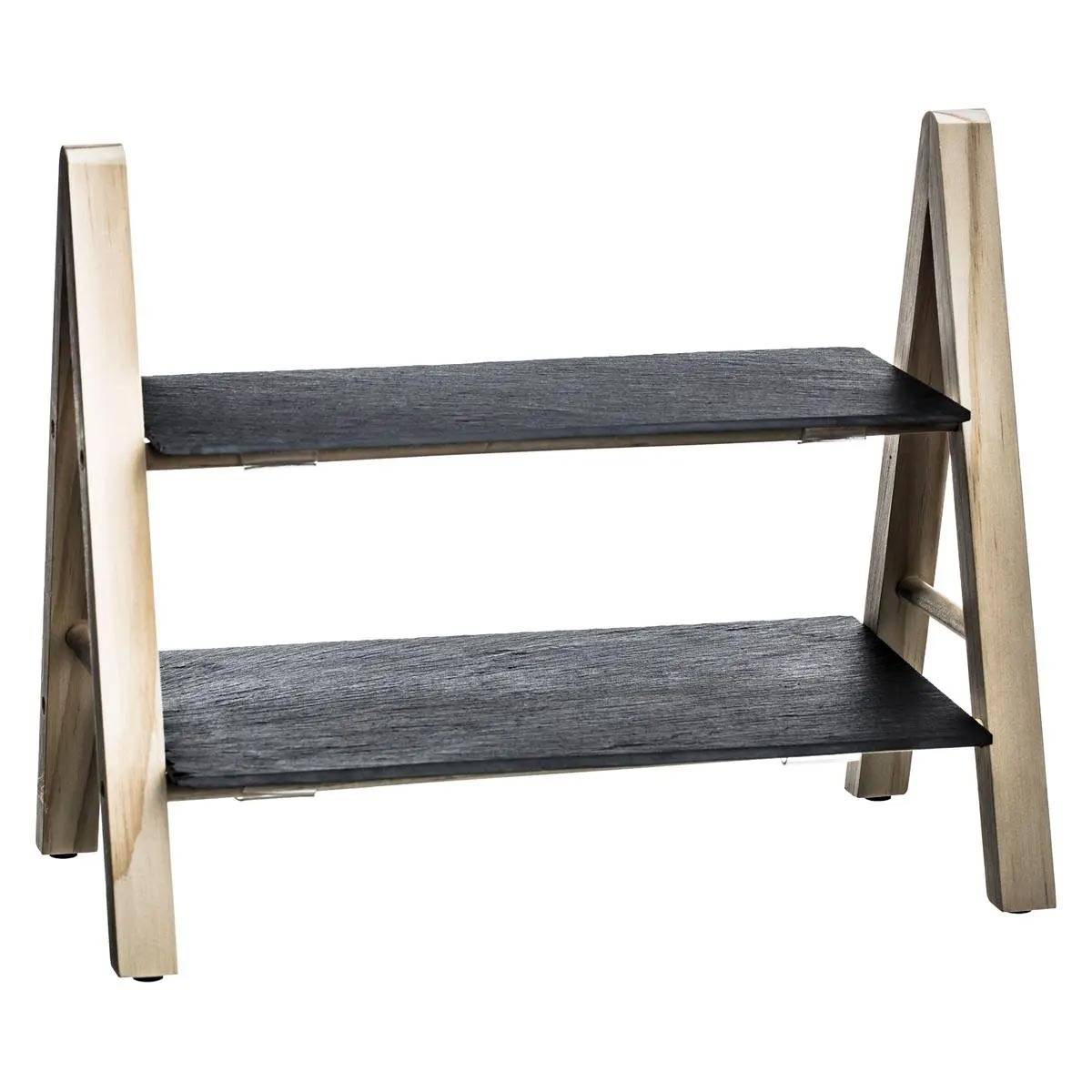 Serviteur À 2 Étages Chevalet "Ardoise" 28cm Noir - Image 1