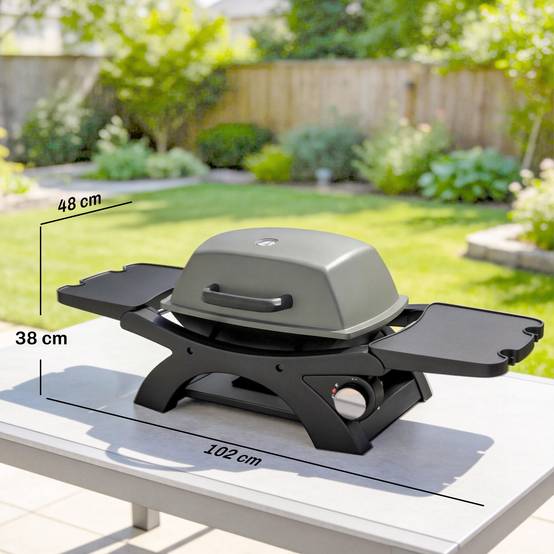 Barbecue à gaz de table acier noir 102 x 48 x 38 cm - PANGIVO - Image 5