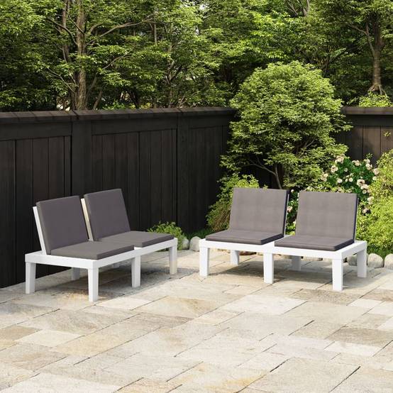 ComfortXL - Lot de 2 Bancs Jardin Plastique Robuste Coussin Inclus Blanc – ComfortXL Outdoor Living - Image 1