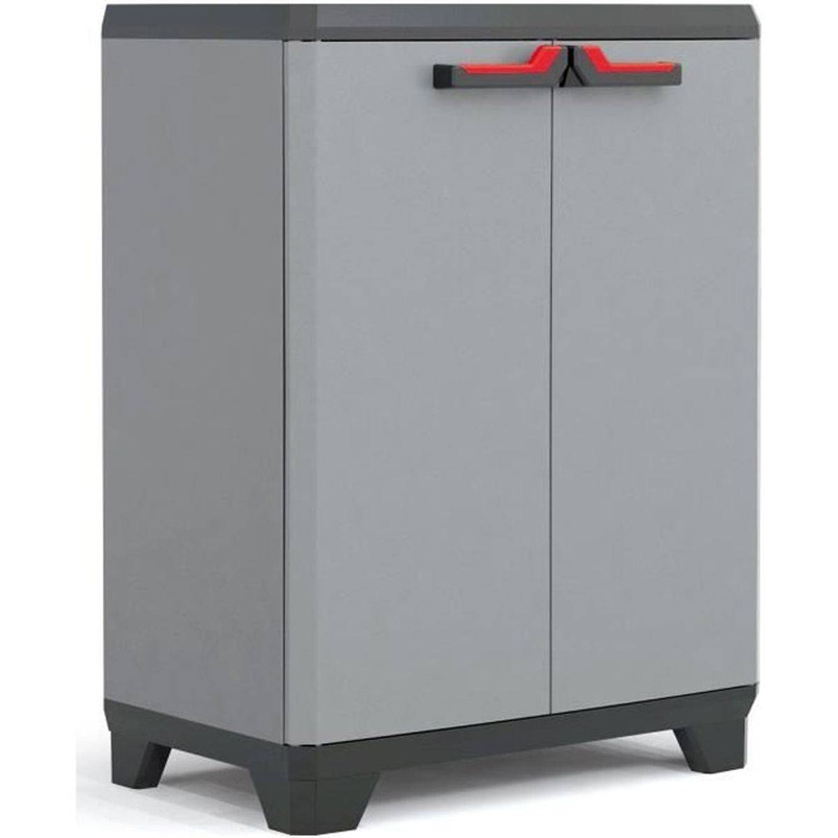 Keter - Armoire basse de rangement Stilo 68 x 39 x 90 cm à 2 portes, 1 étagère réglable - Keter - Image 1