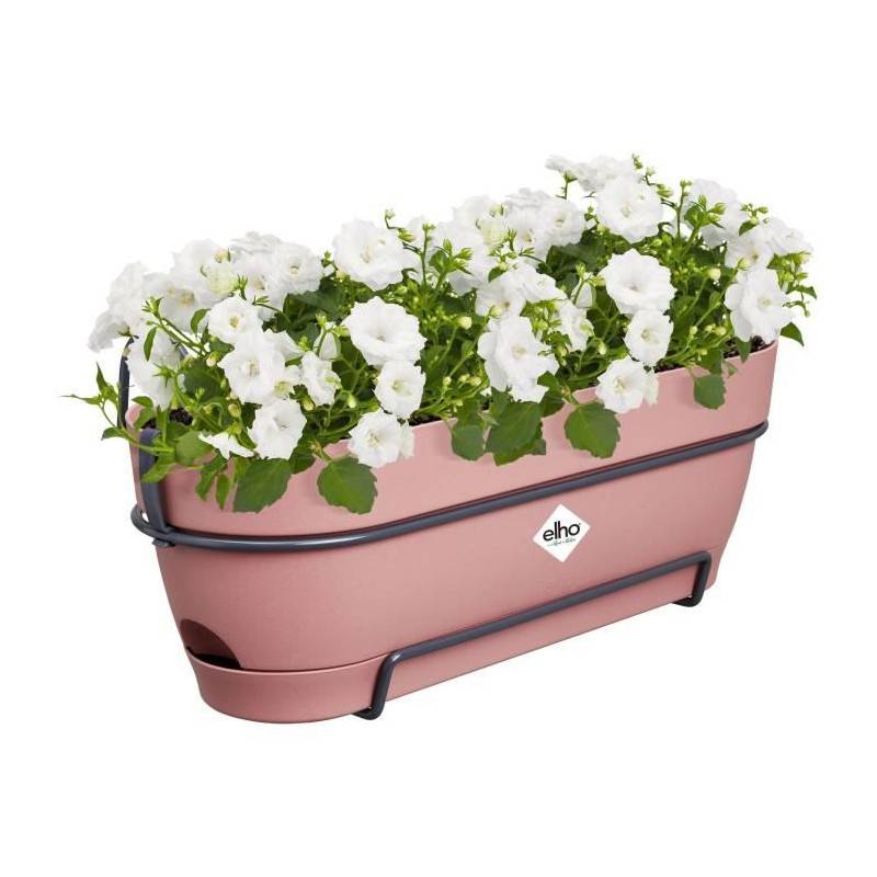 Elho - Planteur Rectangle Vibia - Plastique - Réservoir - ø50 - Rose Poussiere - Imagen 2