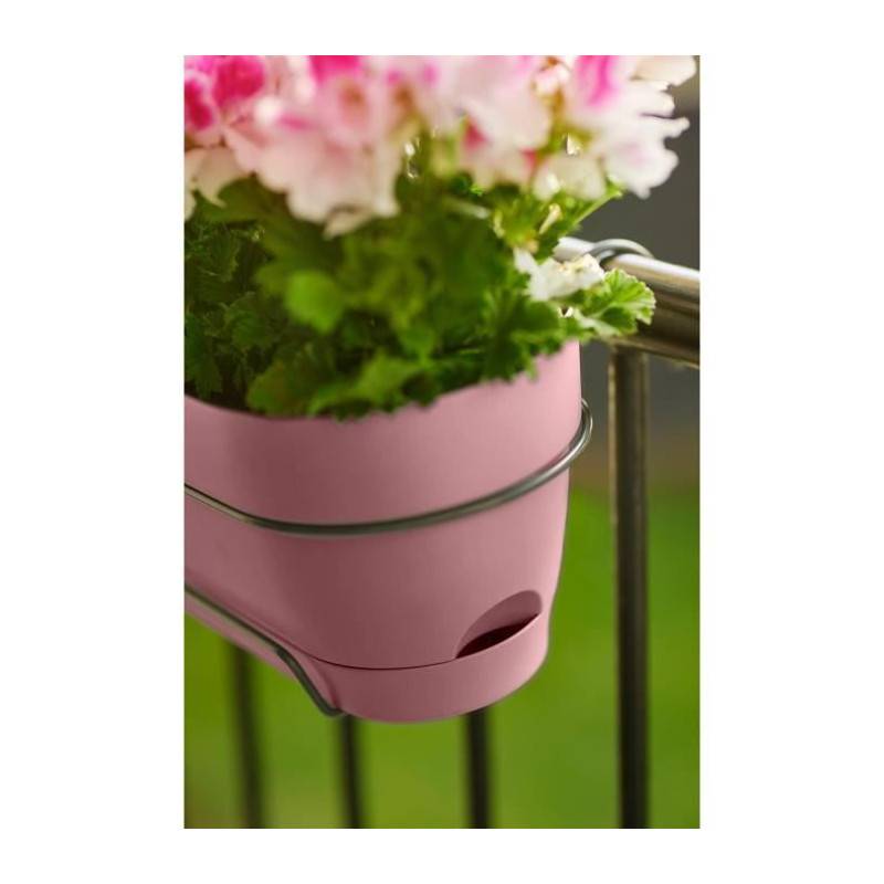Elho - Planteur Rectangle Vibia - Plastique - Réservoir - ø50 - Rose Poussiere - Imagen 6