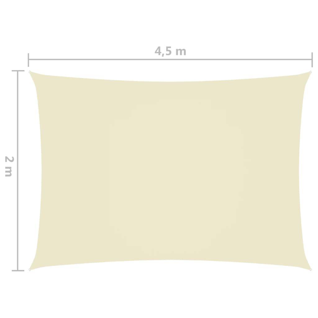 Helloshop26 - Voile toile d'ombrage parasol tissu oxford rectangulaire 2 x 4,5 m crème - Imagen 6