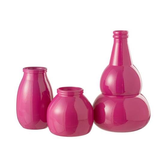 Vase Déco en Verre "Cocoon" 28cm Rose - Image 2