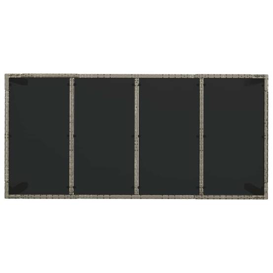 Table de Jardin 8 Personnes 190x90cm en Résine Tressée Grise et Plateau Verre – ComfortXL Outdoor Living - Image 5