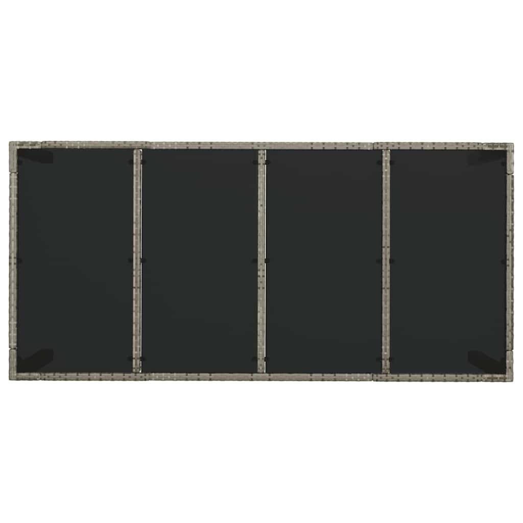 Table de Jardin 8 Personnes 190x90cm en Résine Tressée Grise et Plateau Verre – ComfortXL Outdoor Living - Image 5