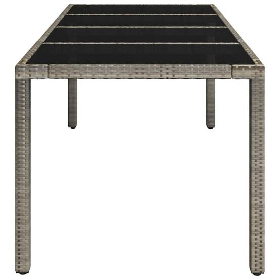 Table de Jardin 8 Personnes 190x90cm en Résine Tressée Grise et Plateau Verre – ComfortXL Outdoor Living - Image 4