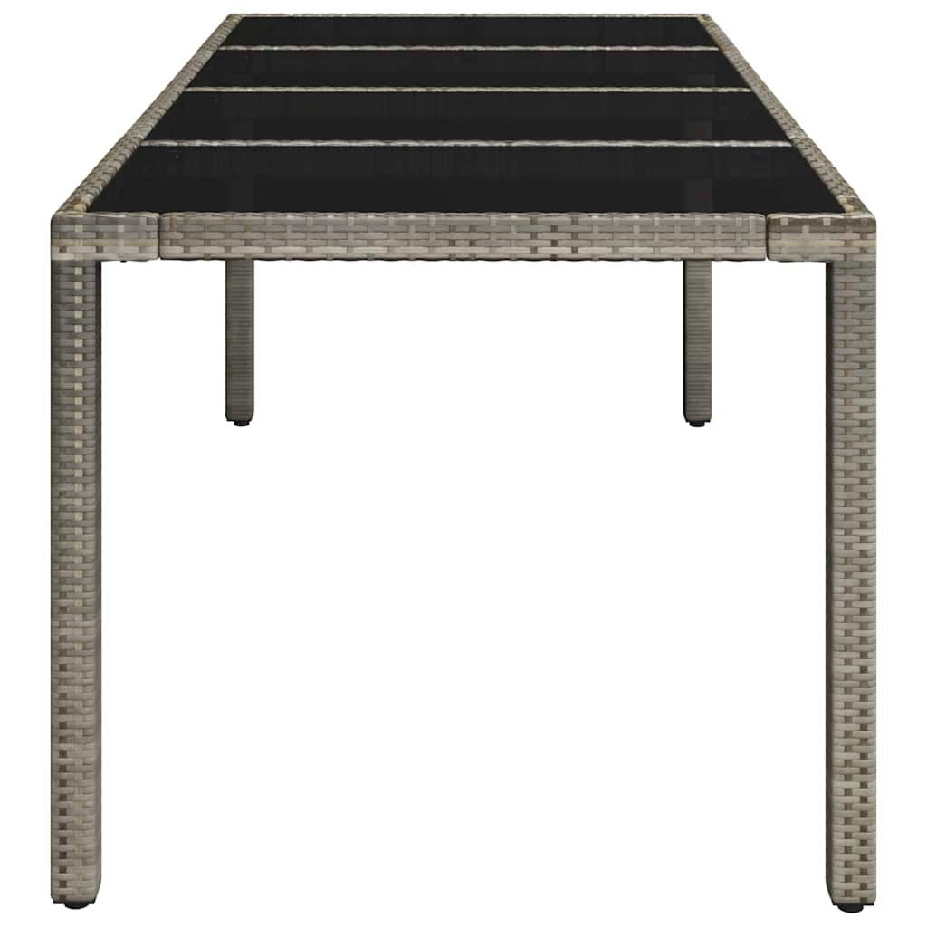 Table de Jardin 8 Personnes 190x90cm en Résine Tressée Grise et Plateau Verre – ComfortXL Outdoor Living - Image 4