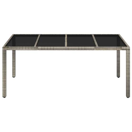 Table de Jardin 8 Personnes 190x90cm en Résine Tressée Grise et Plateau Verre – ComfortXL Outdoor Living - Image 3