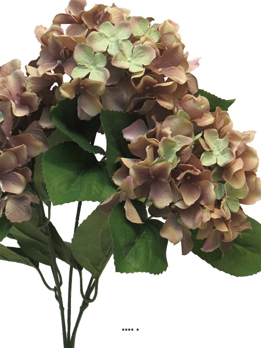 Artificielles - Bouquet d&rsquo;Hortensia artificiel en branche, H 45 cm Vieux rose - BEST - couleur: Rose beauty - Imagen 3