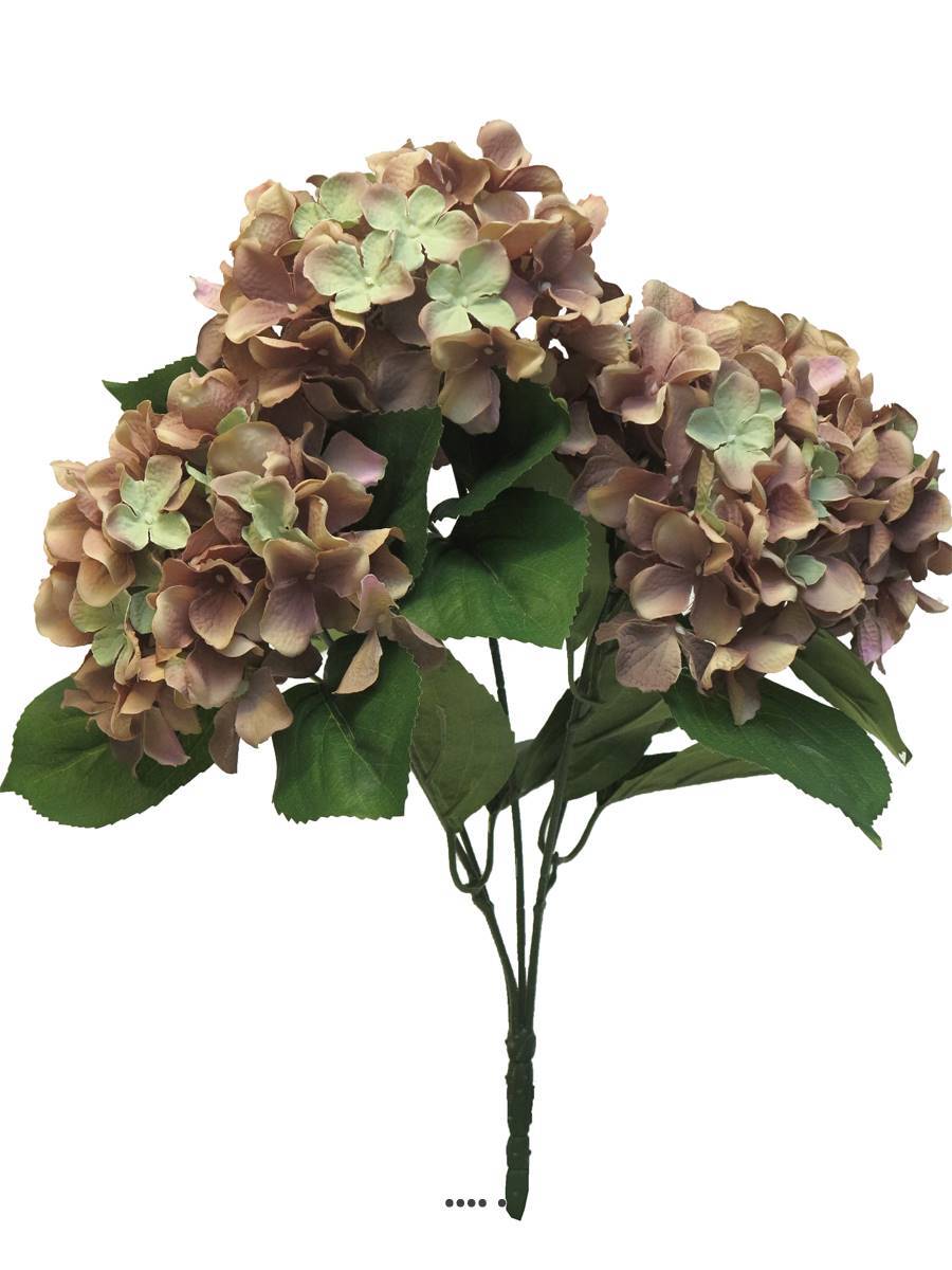 Artificielles - Bouquet d&rsquo;Hortensia artificiel en branche, H 45 cm Vieux rose - BEST - couleur: Rose beauty - Imagen 2
