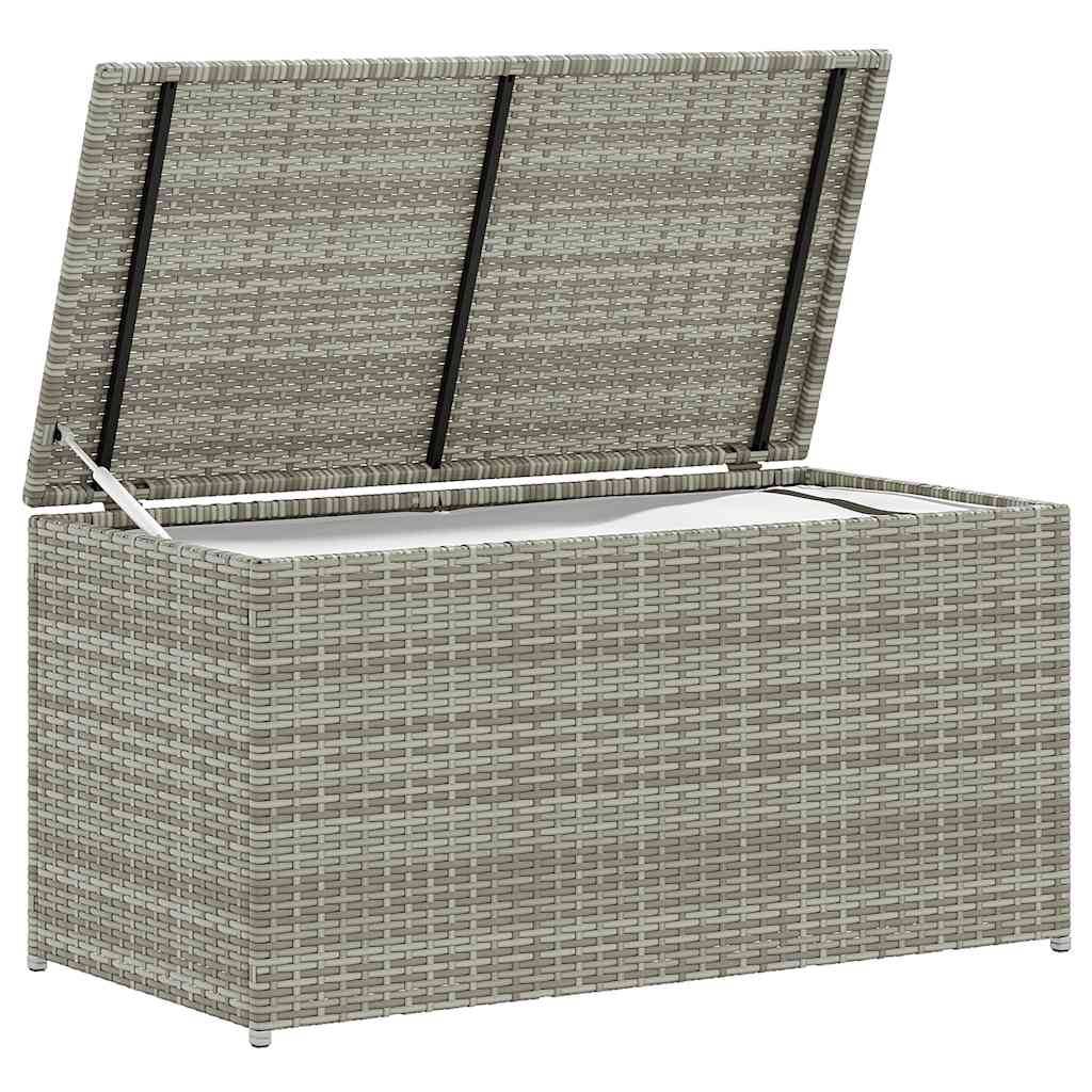 Coffre de rangement - Boîte de rangement extérieure - Coffre de jardin résine tressée 100x50x50 cm gris MP184 - Image 3