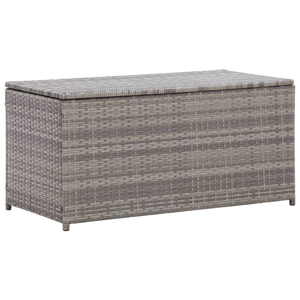 Coffre de rangement - Boîte de rangement extérieure - Coffre de jardin résine tressée 100x50x50 cm gris MP184