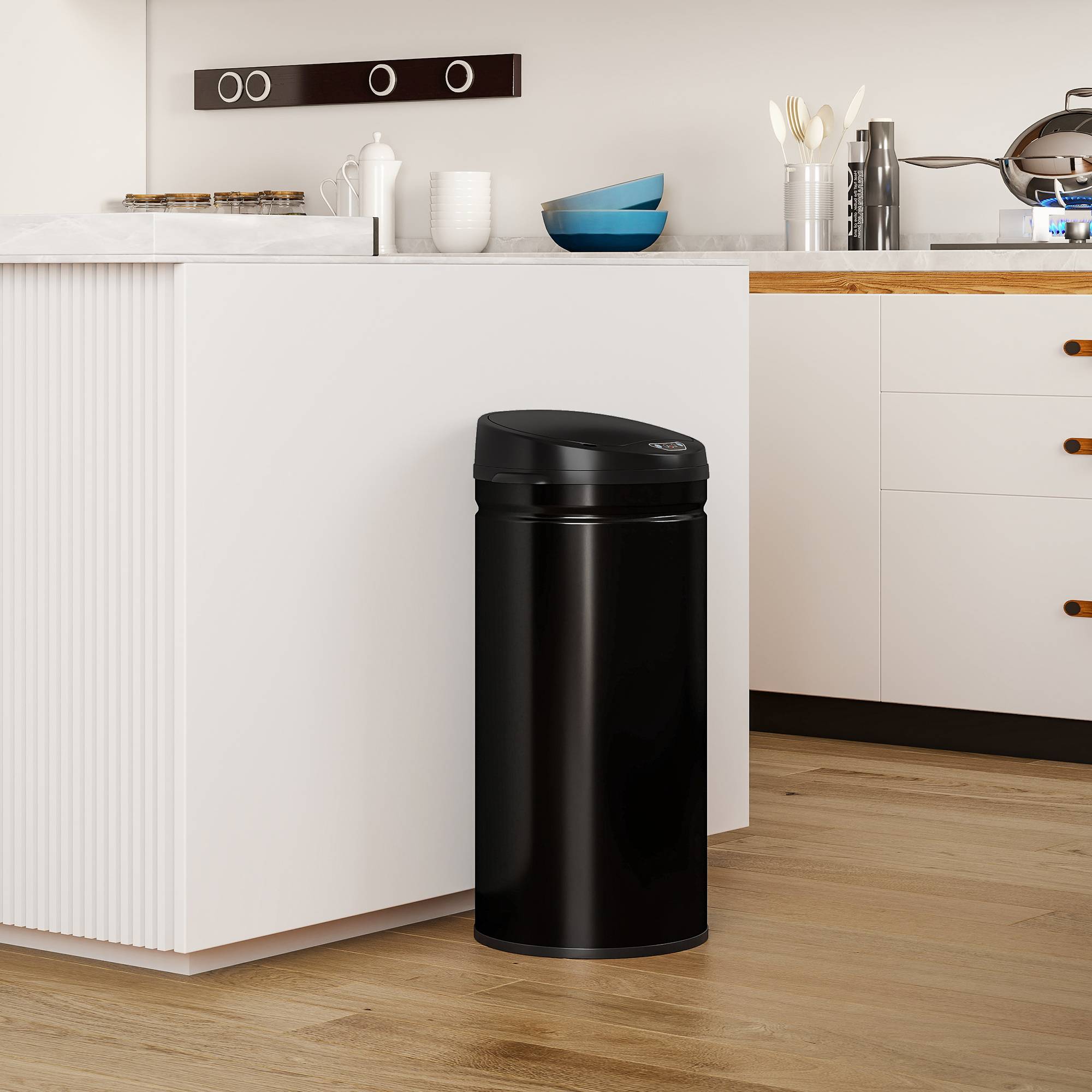 Sans Marque - Cube cuisine automatique 42 L capteur infrarouge essuie-glaces automatiques acier inoxydable noir érable - Image 3