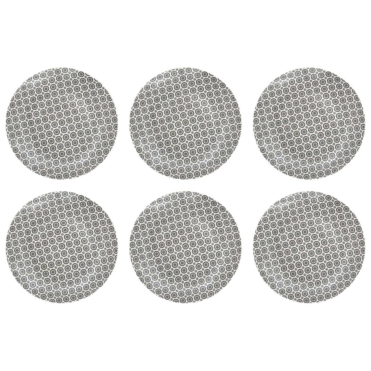 The Home Deco Factory - Assiette en porcelaine imprimée Cottage 25 cm (Lot de 6) - Imagen 1