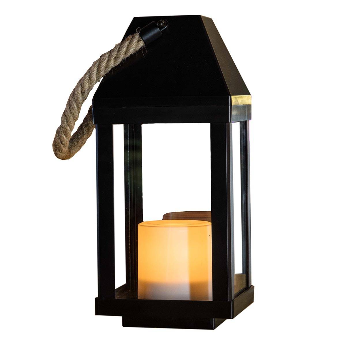 Lumisky - Lanterne photophore solaire CHANDELY Noir Acier H43cm - Imagen 1