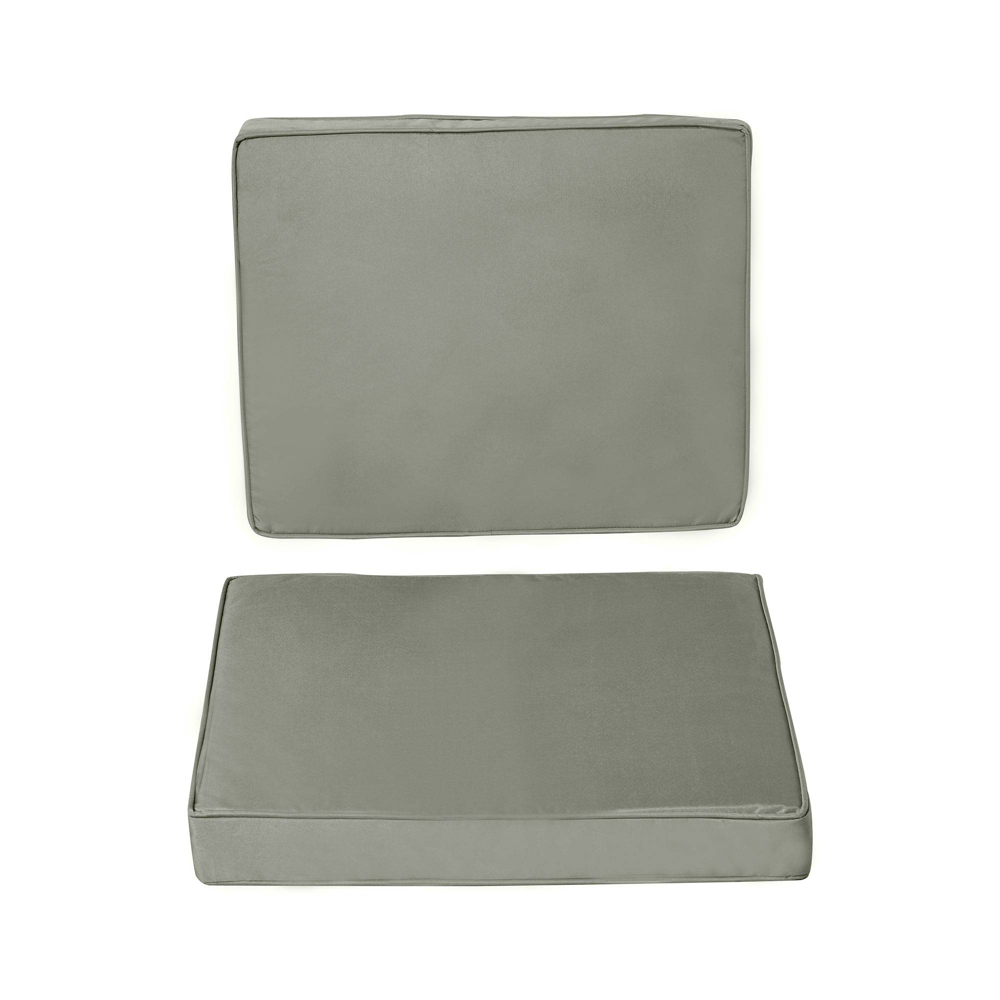 Coussins pour chaise fauteuil de jardin coussins d'assise de dossier déhoussables polyester 56x52/56x46cm gris foncé