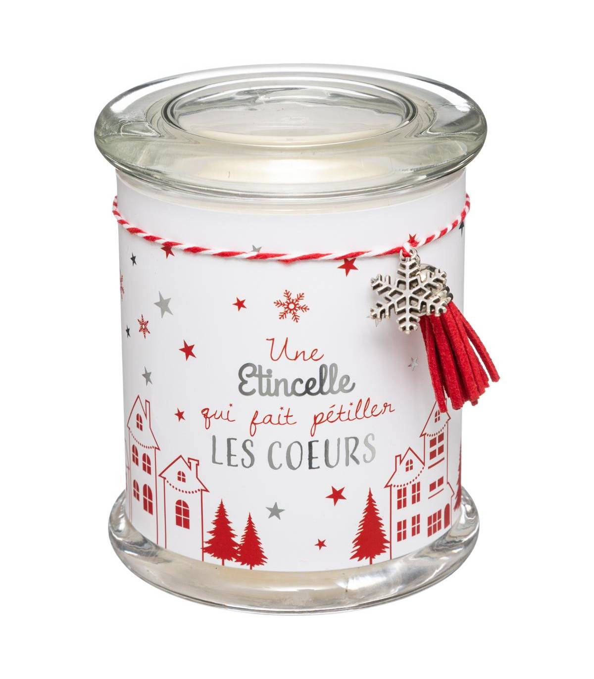 Bougie Parfumée Pot en verre imprimé avec Déco 265 G